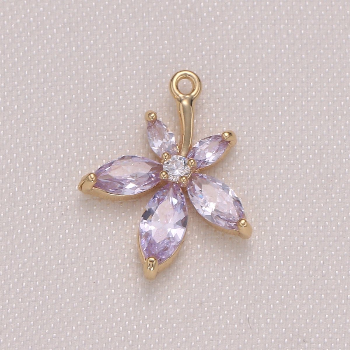 Tiny Flower Charm, Floral Daisy Petal Charm Pendant Yellow Purple Pink GP-949 GP-950 GP-951