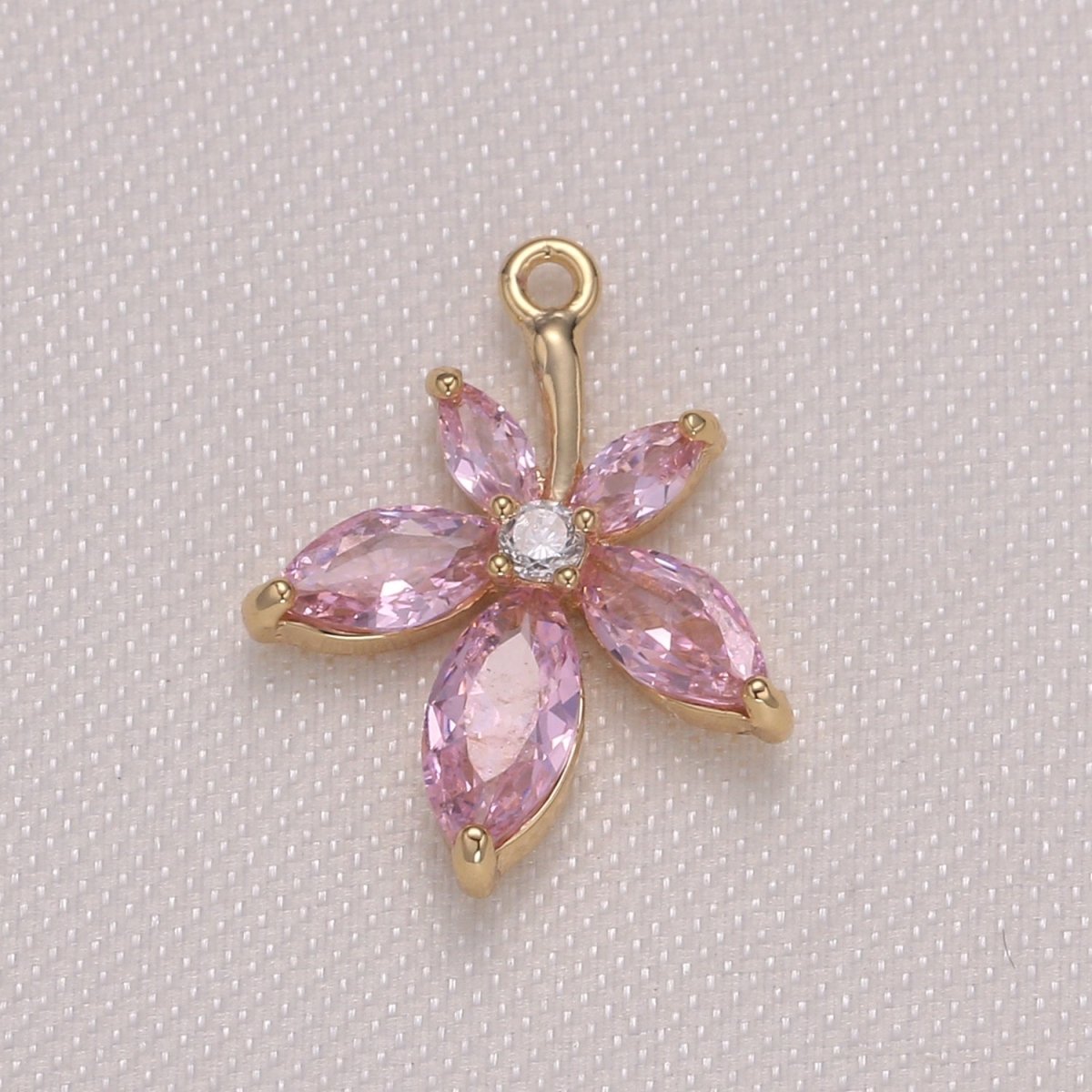 Tiny Flower Charm, Floral Daisy Petal Charm Pendant Yellow Purple Pink GP-949 GP-950 GP-951