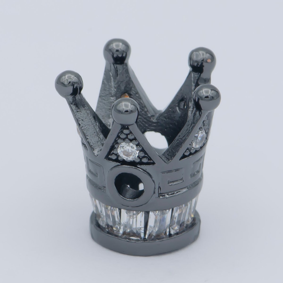 Tiny Gold Black Kingdom Emperor Crown Beads CZ Crystal Small King Queen Prince Crown Model Jewelry Making Beads B-570, B-571