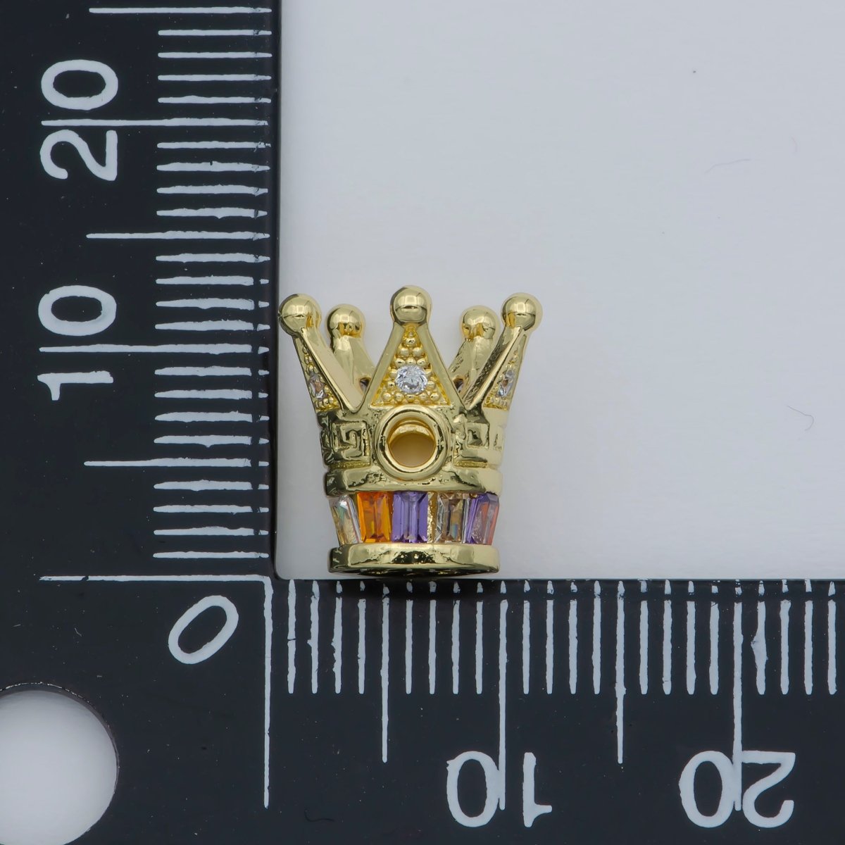 Tiny Gold Black Kingdom Emperor Crown Beads CZ Crystal Small King Queen Prince Crown Model Jewelry Making Beads B-570, B-571
