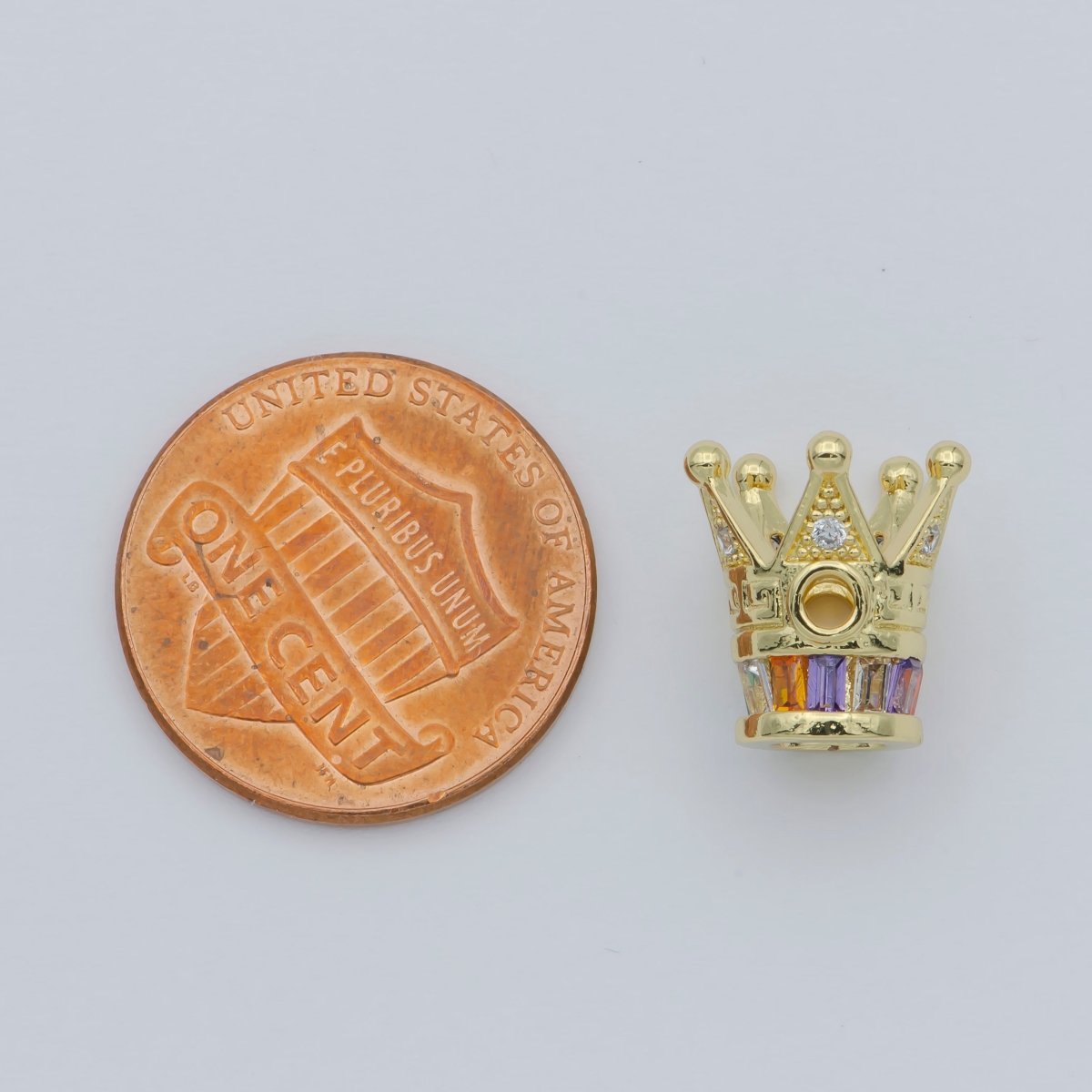 Tiny Gold Black Kingdom Emperor Crown Beads CZ Crystal Small King Queen Prince Crown Model Jewelry Making Beads B-570, B-571