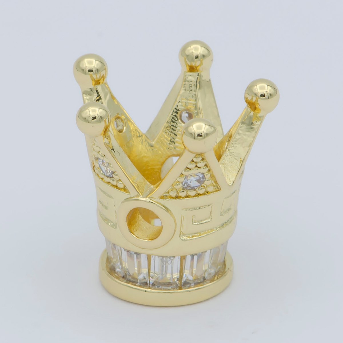 Tiny Gold Black Kingdom Emperor Crown Beads CZ Crystal Small King Queen Prince Crown Model Jewelry Making Beads B-570, B-571