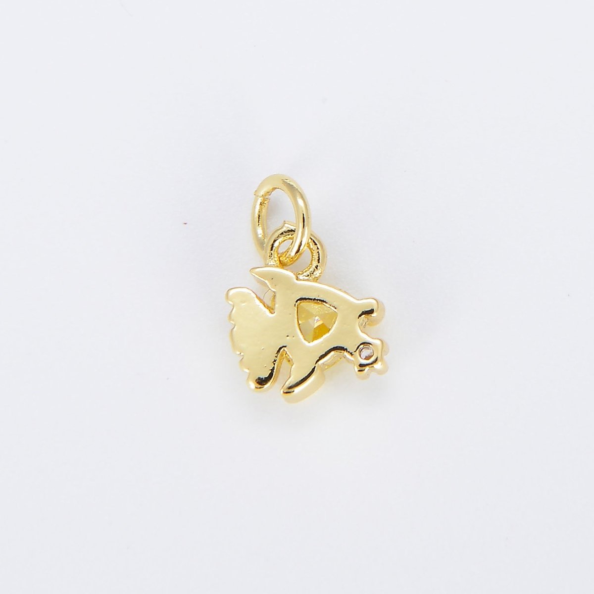 Tiny Gold Fish Charm Dainty Fish Pendant 14kt Gold Filled Charm Animal Charm Cubic Blue Under the sea Inspired E-874