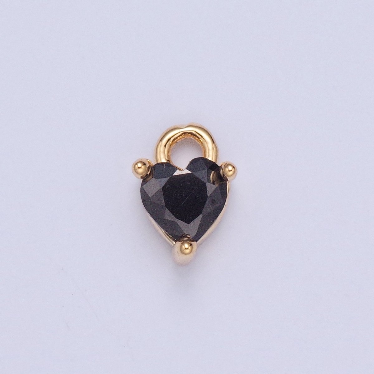Tiny Gold Heart Charm, Micro Pave Heart, Mini Heart Charms, Heart Pendant, Cubic Zirconia Charm, Beads, CZ Bracelet Charm X-004-X-010