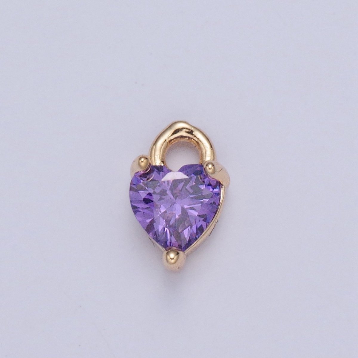 Tiny Gold Heart Charm, Micro Pave Heart, Mini Heart Charms, Heart Pendant, Cubic Zirconia Charm, Beads, CZ Bracelet Charm X-004-X-010