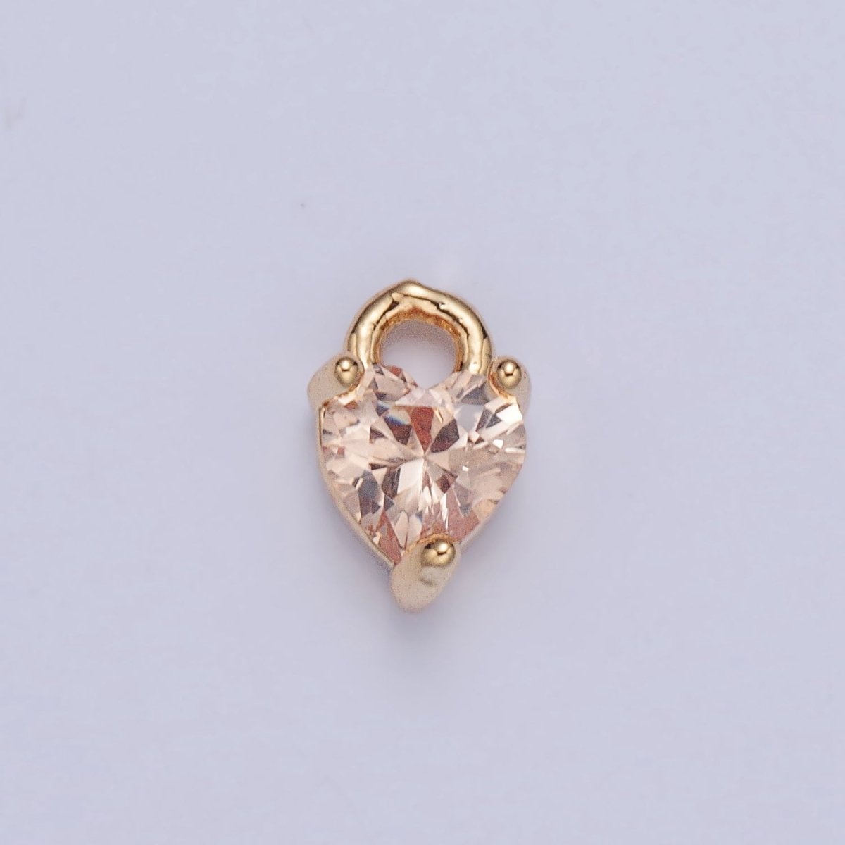 Tiny Gold Heart Charm, Micro Pave Heart, Mini Heart Charms, Heart Pendant, Cubic Zirconia Charm, Beads, CZ Bracelet Charm X-004-X-010