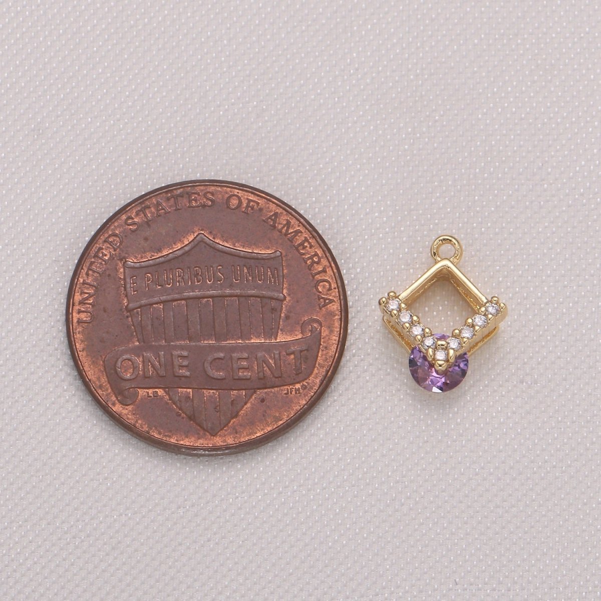 Tiny Gold Plated Diamond Charms CZ Dainty Square Micro Pave Charm Pendant GP-981 GP-982 GP-983