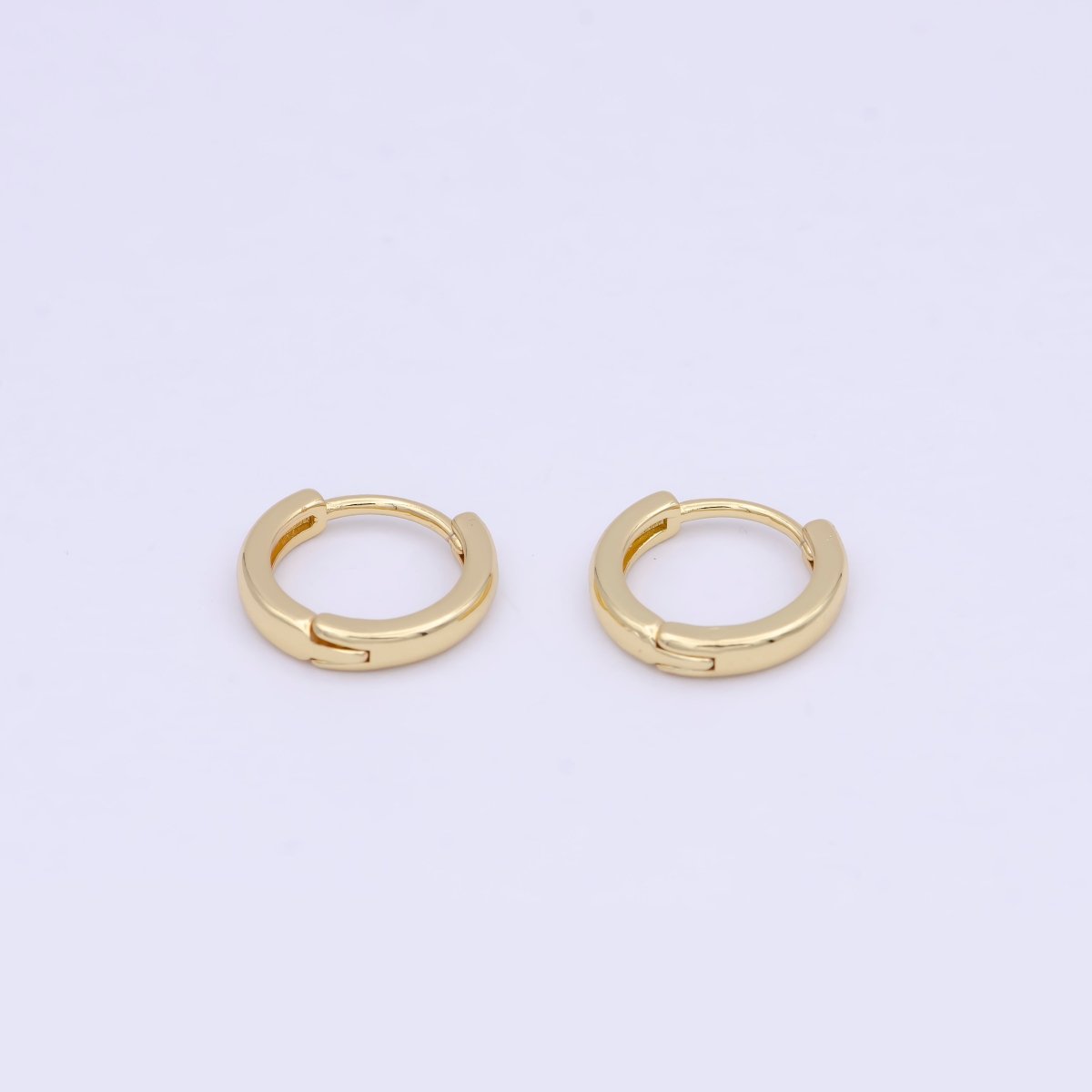 Tiny Gold Rounded Huggie Hoop Earrings, Small Hoop Earring, Cartilage Hoop, Huggie Tragus Hoop, Gold Conch Hoop p-244 - DLUXCA