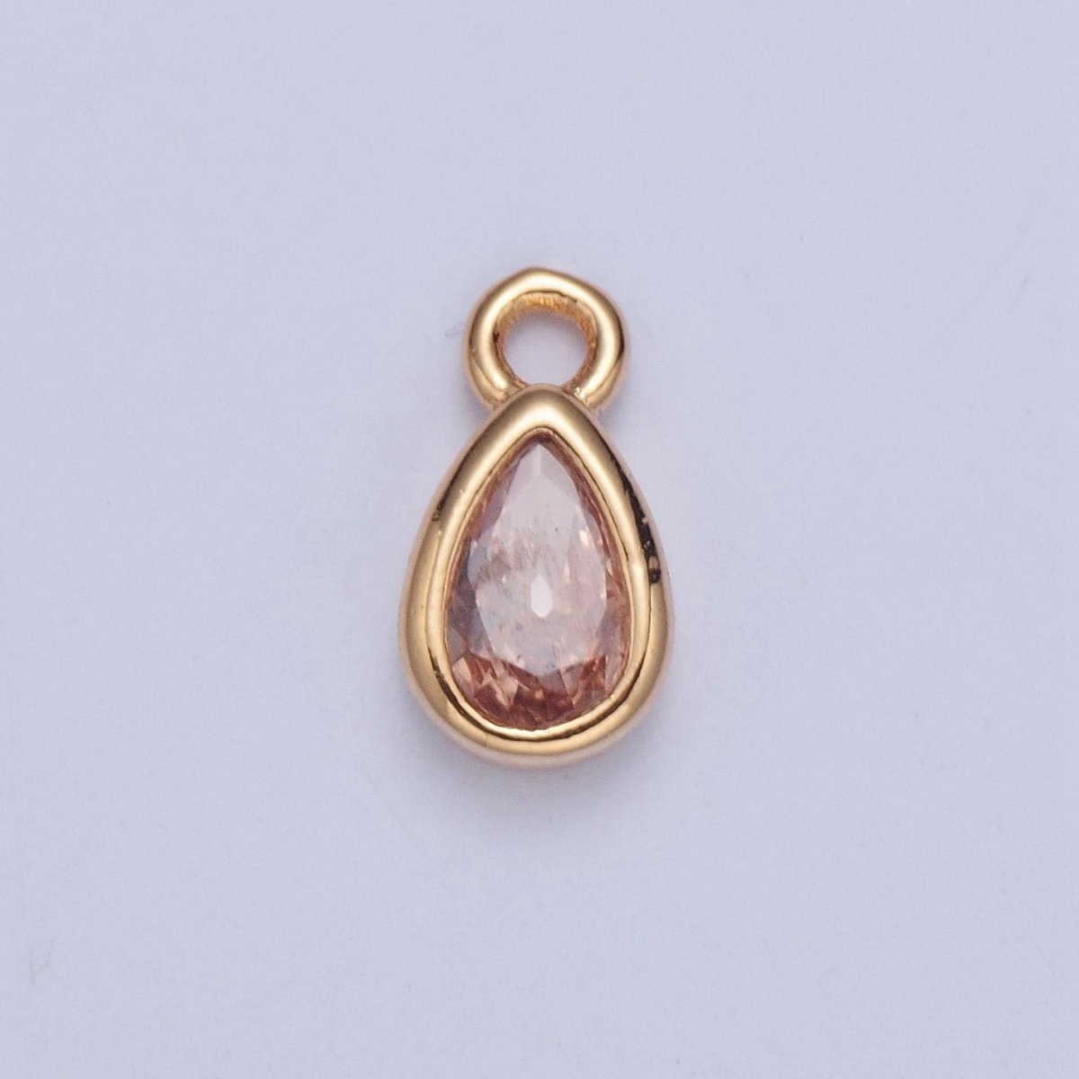 Tiny Gold Teardrop Charm, Micro Pave Tear Drop, Mini Geometric Charm Cubic Zirconia Charm CZ Bracelet Charm X-011-X-017
