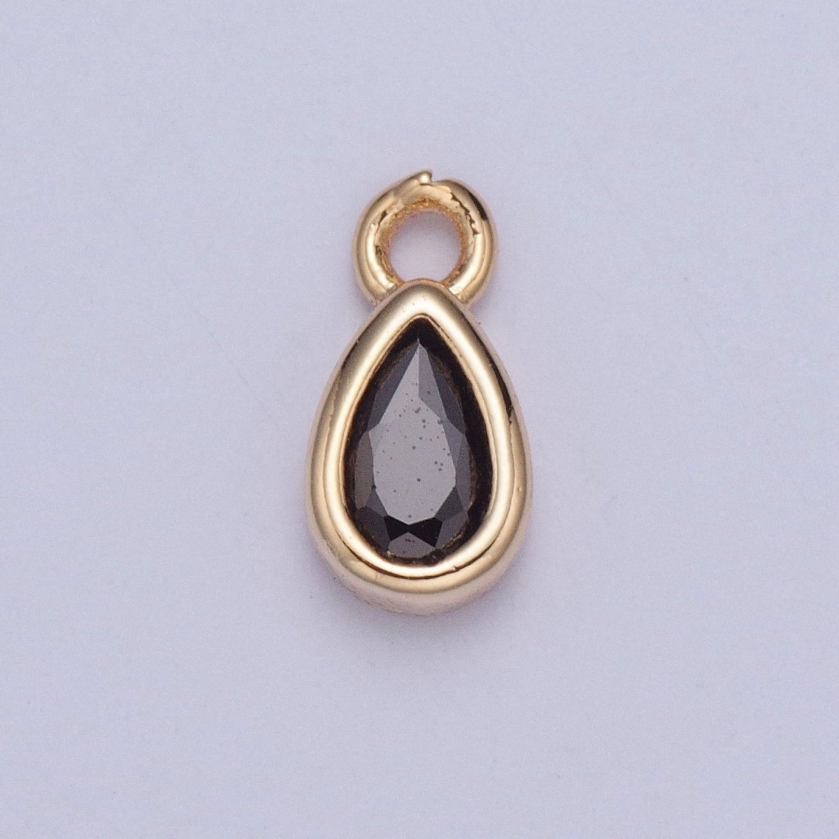 Tiny Gold Teardrop Charm, Micro Pave Tear Drop, Mini Geometric Charm Cubic Zirconia Charm CZ Bracelet Charm X-011-X-017