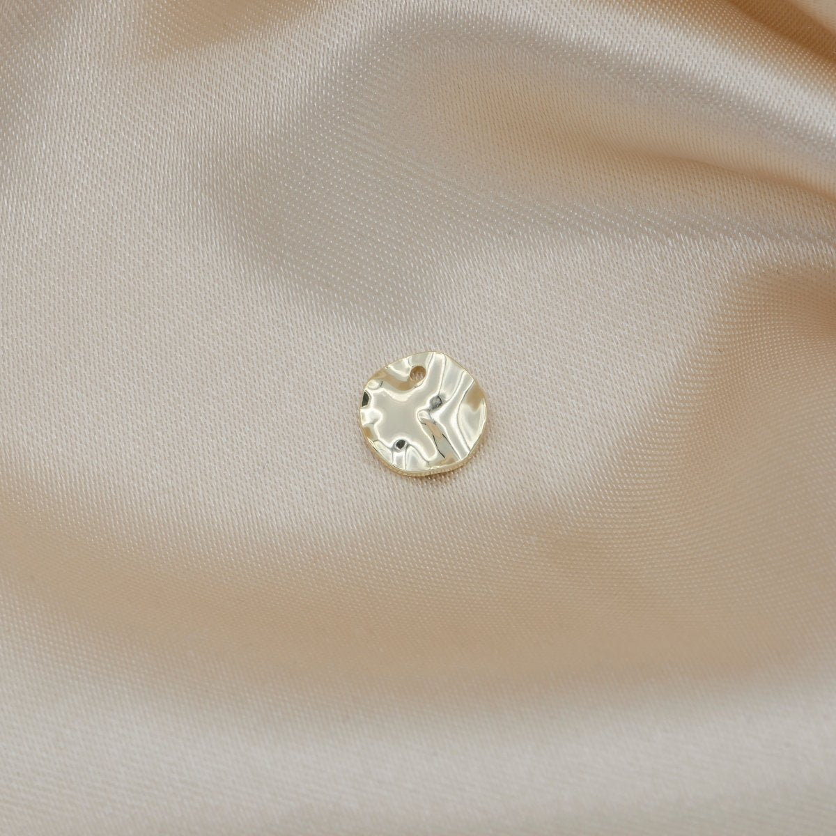 Tiny Golden Coin Charm, Mini Geometric Button Circle Coin Charm Pendant Jewelry Supply GP-312 - DLUXCA