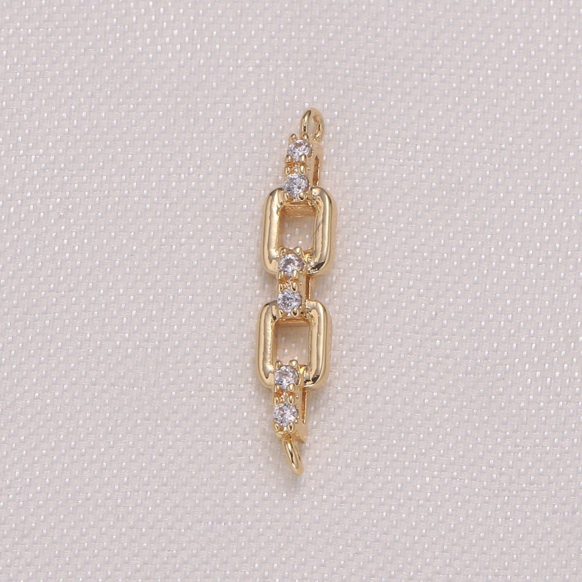 Tiny Golden Connected Chain Model Charm CZ Gold Plated Mini Chain Charm Pendant GP-969-GP-973