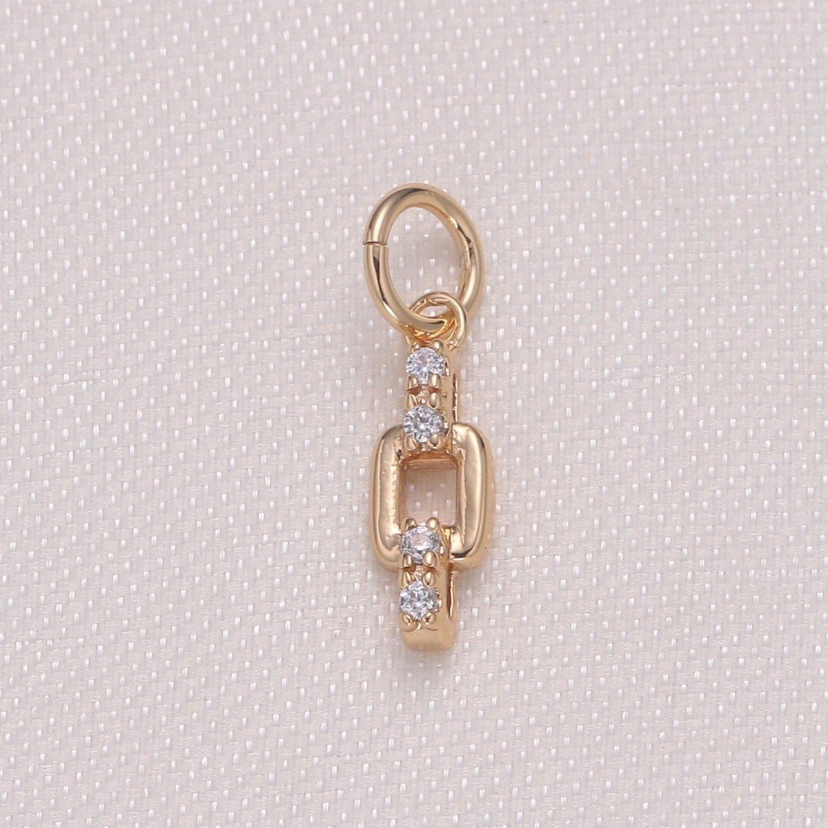 Tiny Golden Connected Chain Model Charm CZ Gold Plated Mini Chain Charm Pendant GP-969-GP-973