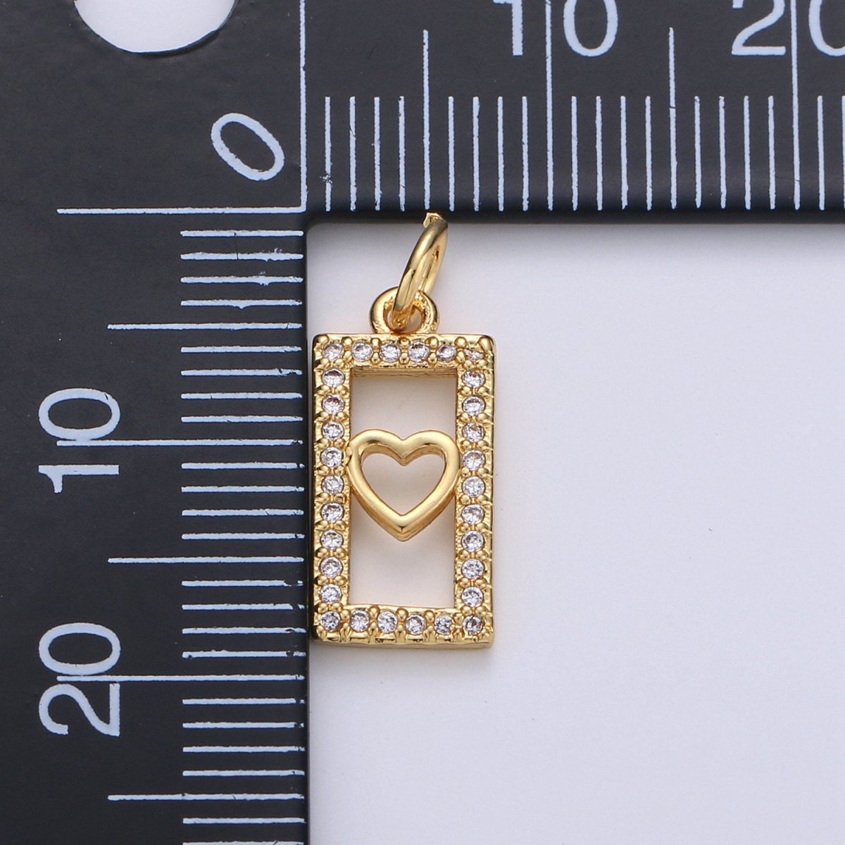 Tiny Heart Charm CZ Cubic Zirconia Mini Lover Charm Gold Charm 14k Gold Filled Micro Pave Charm for Bracelet Necklace Earring Jewelry, D-242 - DLUXCA