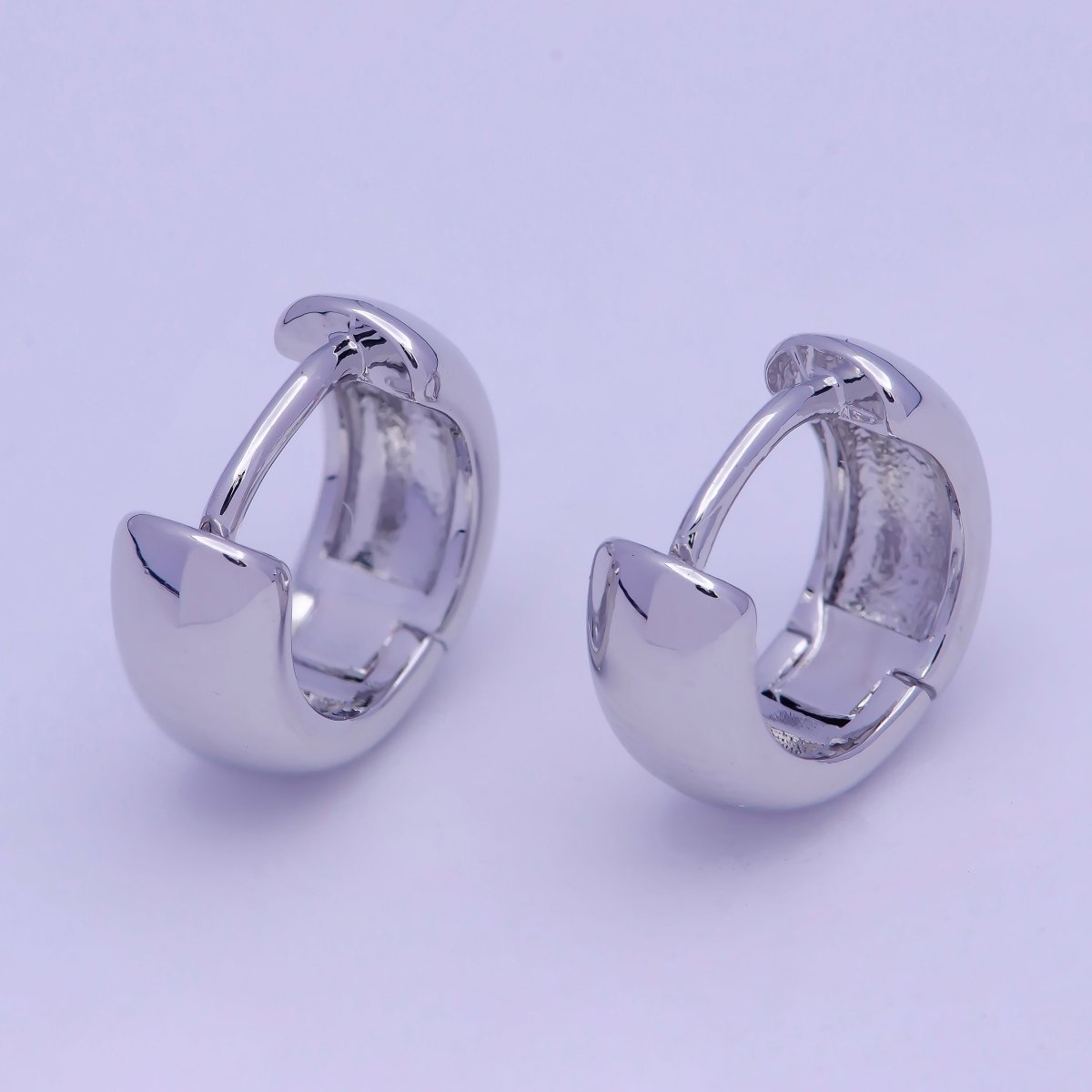 Tiny Huggie Earrings, Gold Huggies, Geometric Hoops, Gold Hoop Earring Silver Hoop V-364