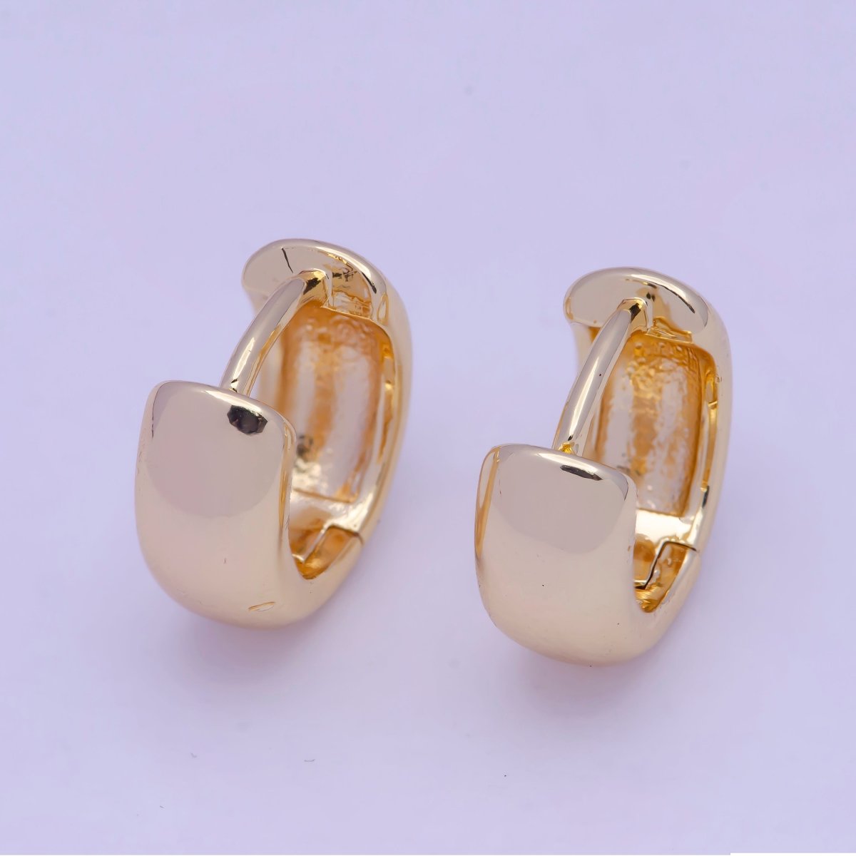 Tiny Huggie Earrings, Gold Huggies, Geometric Hoops, Gold Hoop Earring Silver Hoop V-364