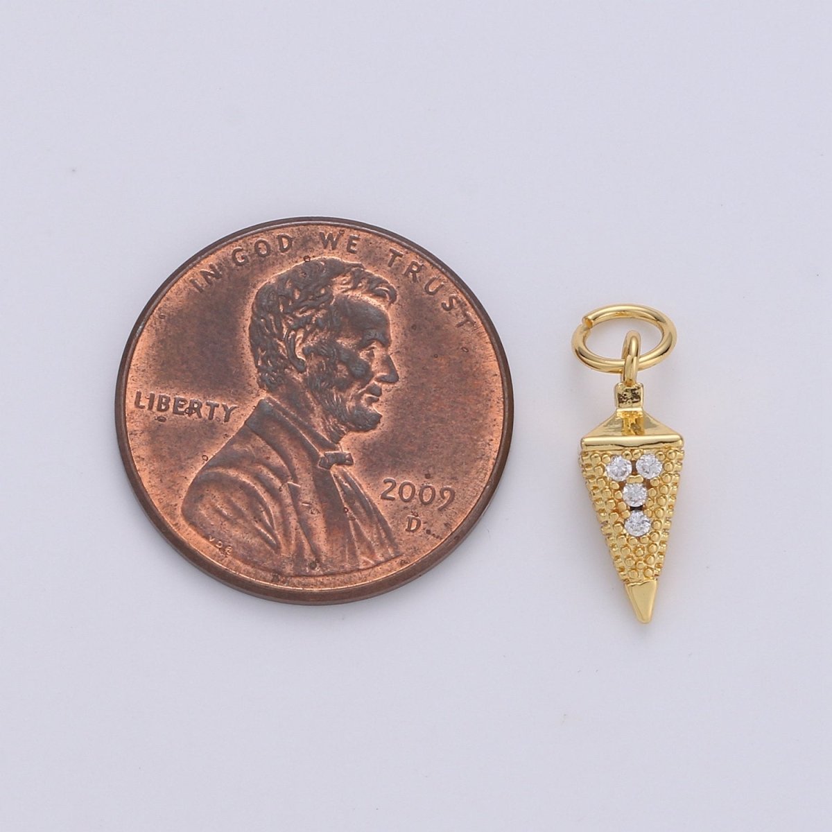 Tiny Pendulum charm 24k gold Filled Spike Jewelry making, Gold Filled Jewelry component Stud Charm for Bracelet Earring Necklace Supply D-260 D-261
