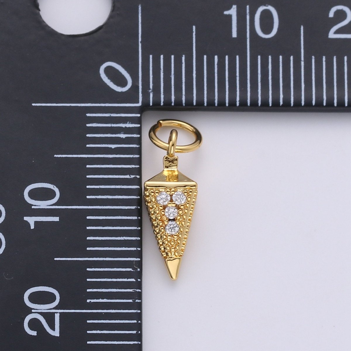 Tiny Pendulum charm 24k gold Filled Spike Jewelry making, Gold Filled Jewelry component Stud Charm for Bracelet Earring Necklace Supply D-260 D-261