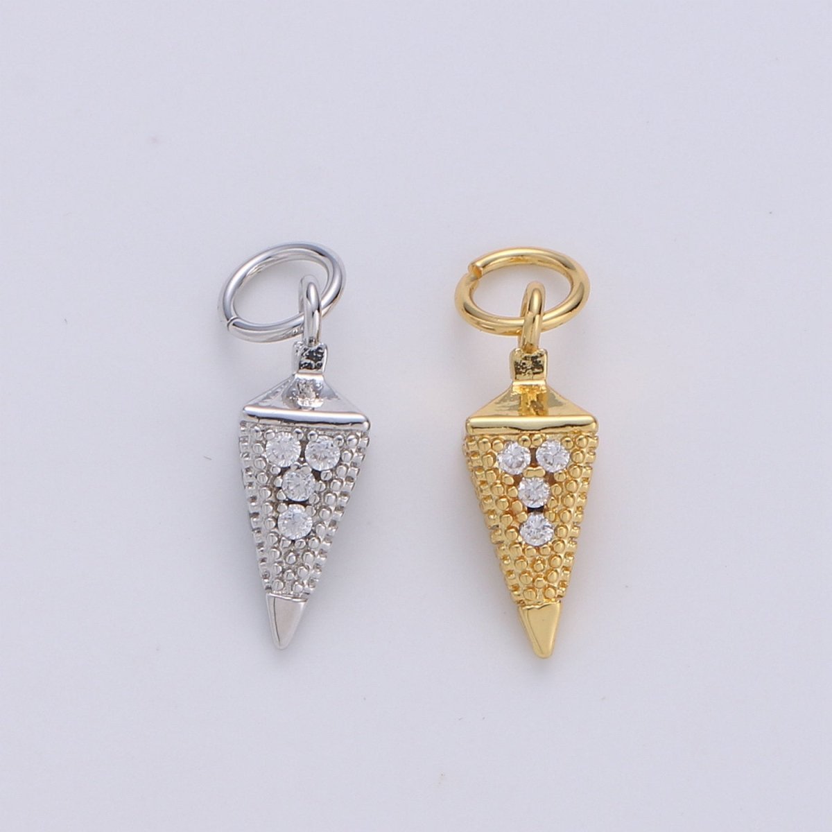 Tiny Pendulum charm 24k gold Filled Spike Jewelry making, Gold Filled Jewelry component Stud Charm for Bracelet Earring Necklace Supply D-260 D-261