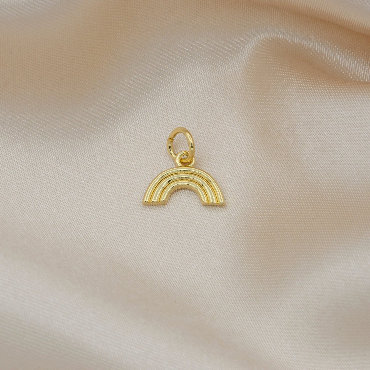 Tiny Rainbow charm, gold pendant charm, Mini charms 14K Gold Filled for bracelet earring necklace supply AC-1444 - DLUXCA