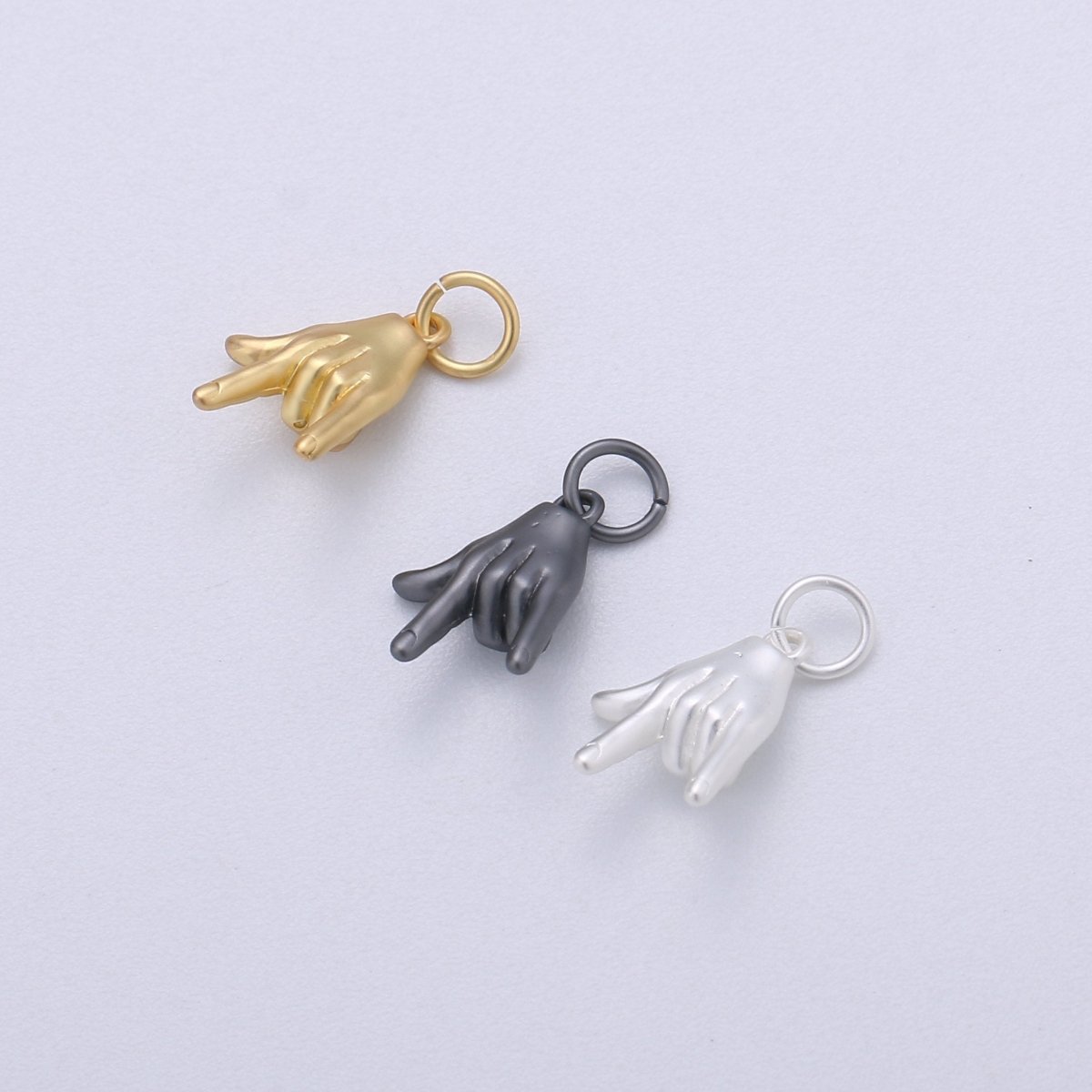 Tiny Rock On Hand Gesture Charm, Gold Fill Rock Sign For Necklace Pendant Bracelet Earring Charm Jewelry Making Gift Rocker Metal Musician E-227-E-228