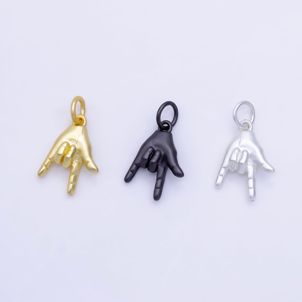 Tiny Rock On Hand Gesture Charm, Gold Fill Rock Sign For Necklace Pendant Bracelet Earring Charm Jewelry Making Gift Rocker Metal Musician E-227-E-228