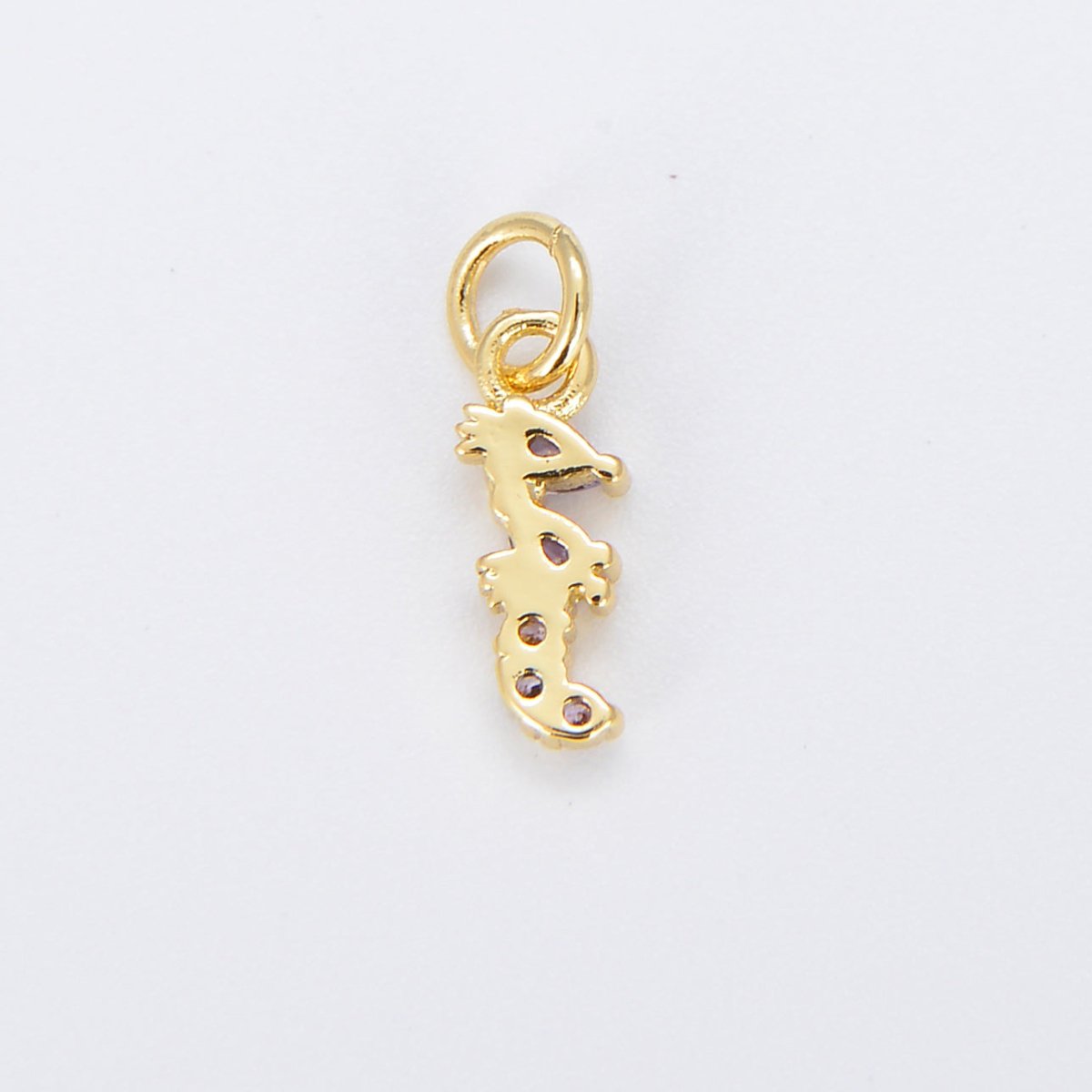 Tiny Sea Horse Charm Dainty Seahorse Pendant 14kt Gold Filled Charm Animal Charm Cubic Purple Under the sea Inspired E-876