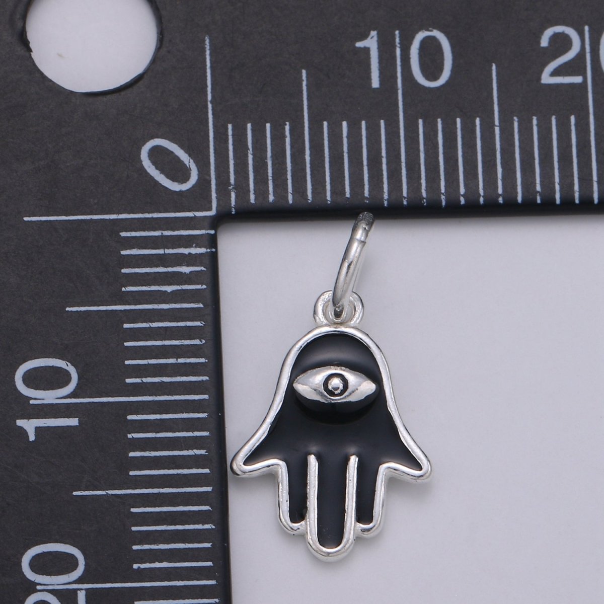Tiny Silver Hamsa Hand Charm - 925 sterling silver, small fatima Amulet lucky protection hand pendant wholesale supply for Bracelet Necklace SL-031 SL-032