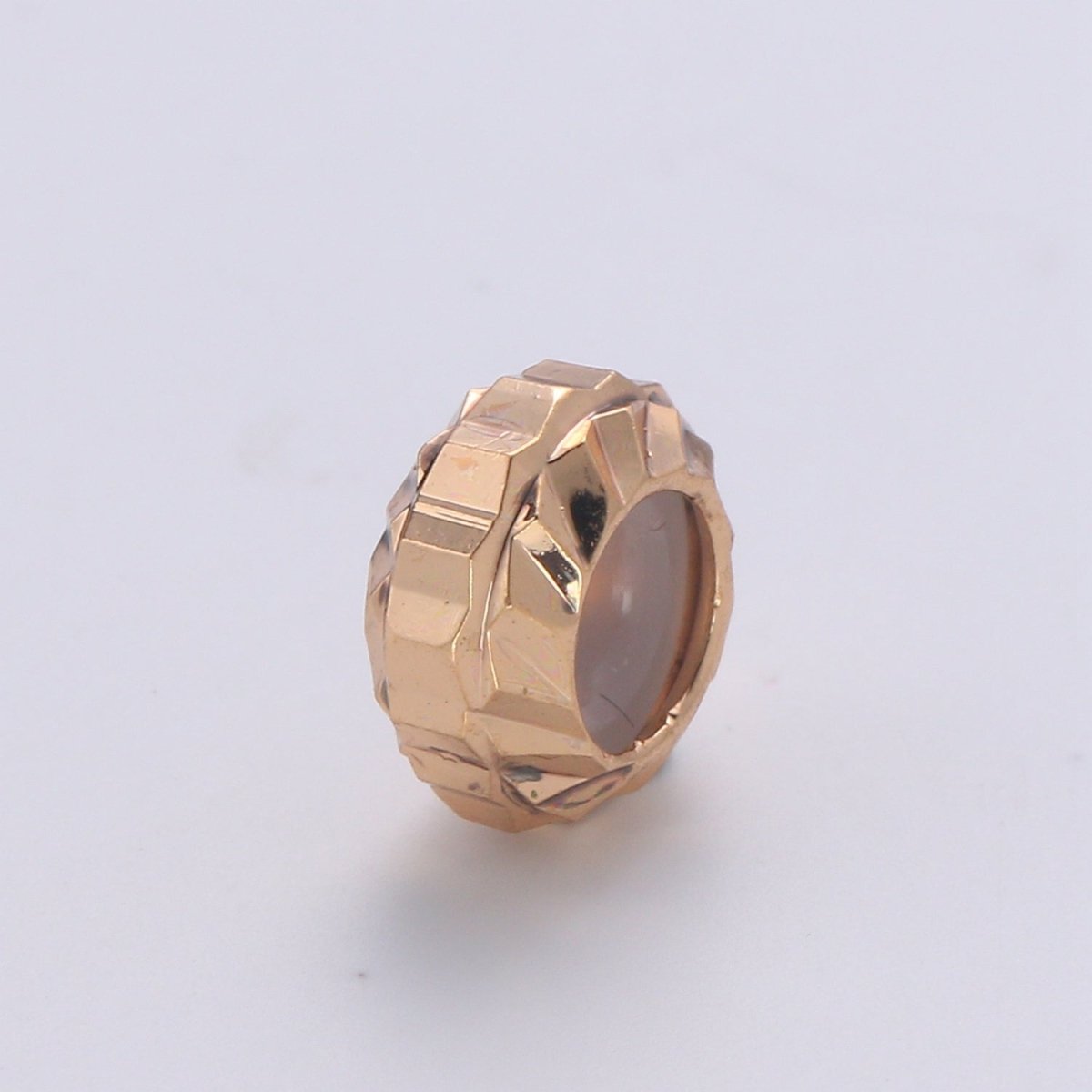 Tiny Simple Golden Round Ring Beads, Mini Plain Gold Filled Geometric Shape Beads B372 - DLUXCA