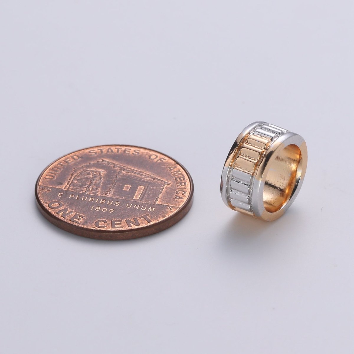 Tiny Single Golden Circle Round Beads, Mini Simple Gold Filled Jewelry Making Beads B366 - DLUXCA
