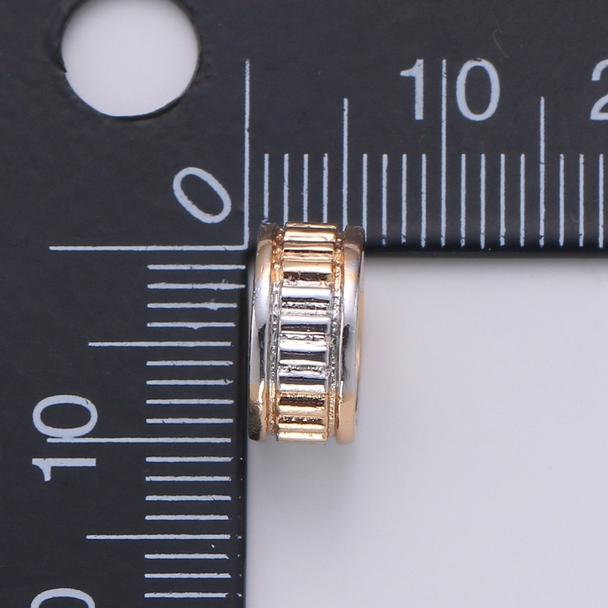 Tiny Single Golden Circle Round Beads, Mini Simple Gold Filled Jewelry Making Beads B366 - DLUXCA