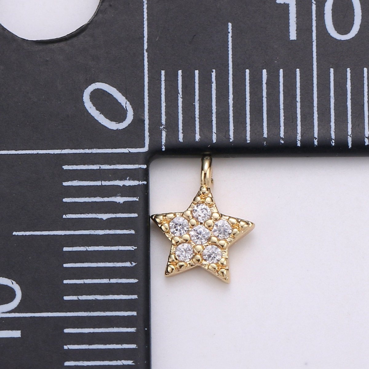 OS Tiny Small 18K Gold Filled Star Pave CZ Cubic Zirconia Charm for Bracelet Necklace Earring Charm Supply E-573