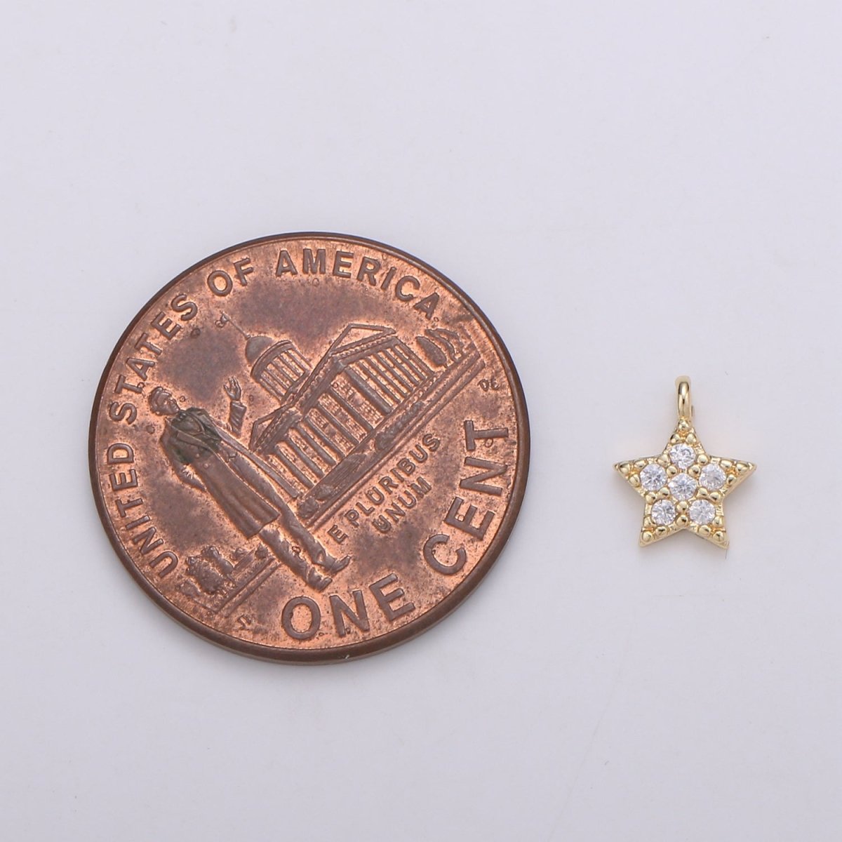 OS Tiny Small 18K Gold Filled Star Pave CZ Cubic Zirconia Charm for Bracelet Necklace Earring Charm Supply E-573