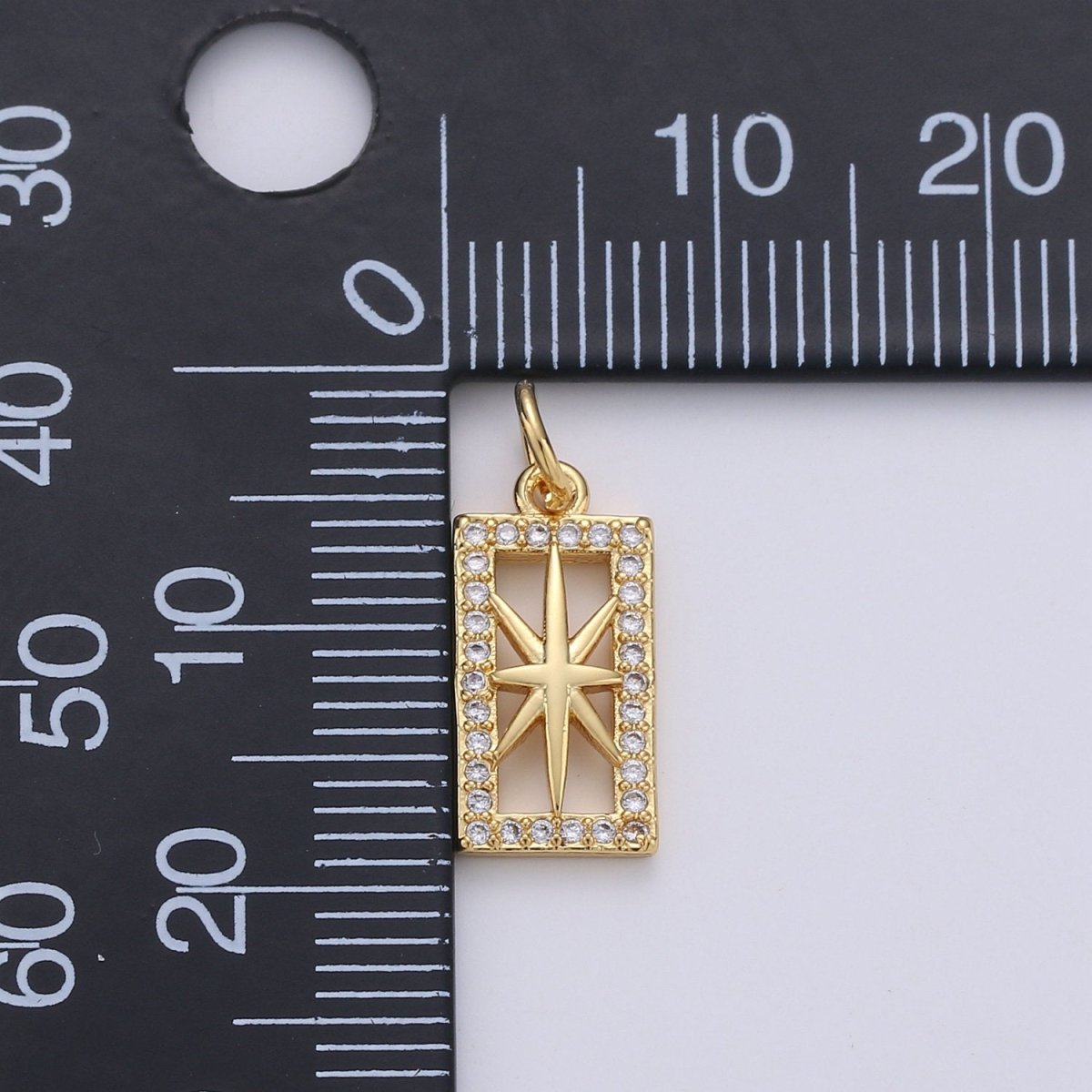 Tiny Star Charm CZ Cubic Zirconia Mini North Star Charm Gold Charm 14k Gold Filled Micro Pave Charm for Bracelet Necklace Earring Jewelry D-237 - DLUXCA