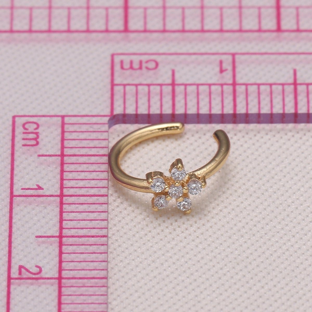 Tiny Zirconia Flower Huggies Earring Jewelry CZ Crystal Floral Earring Jewelry GP-1010 - DLUXCA