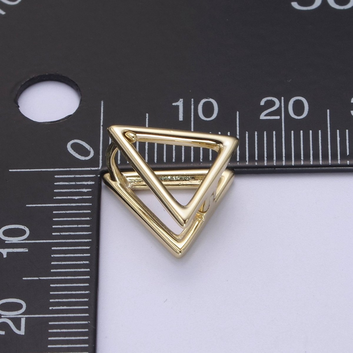 Triangle Hoop EarringLever backs Earring Modern Hoop Earring Minimalist Jewelry 14k Gold Filled hypoallergenic earrings T-294