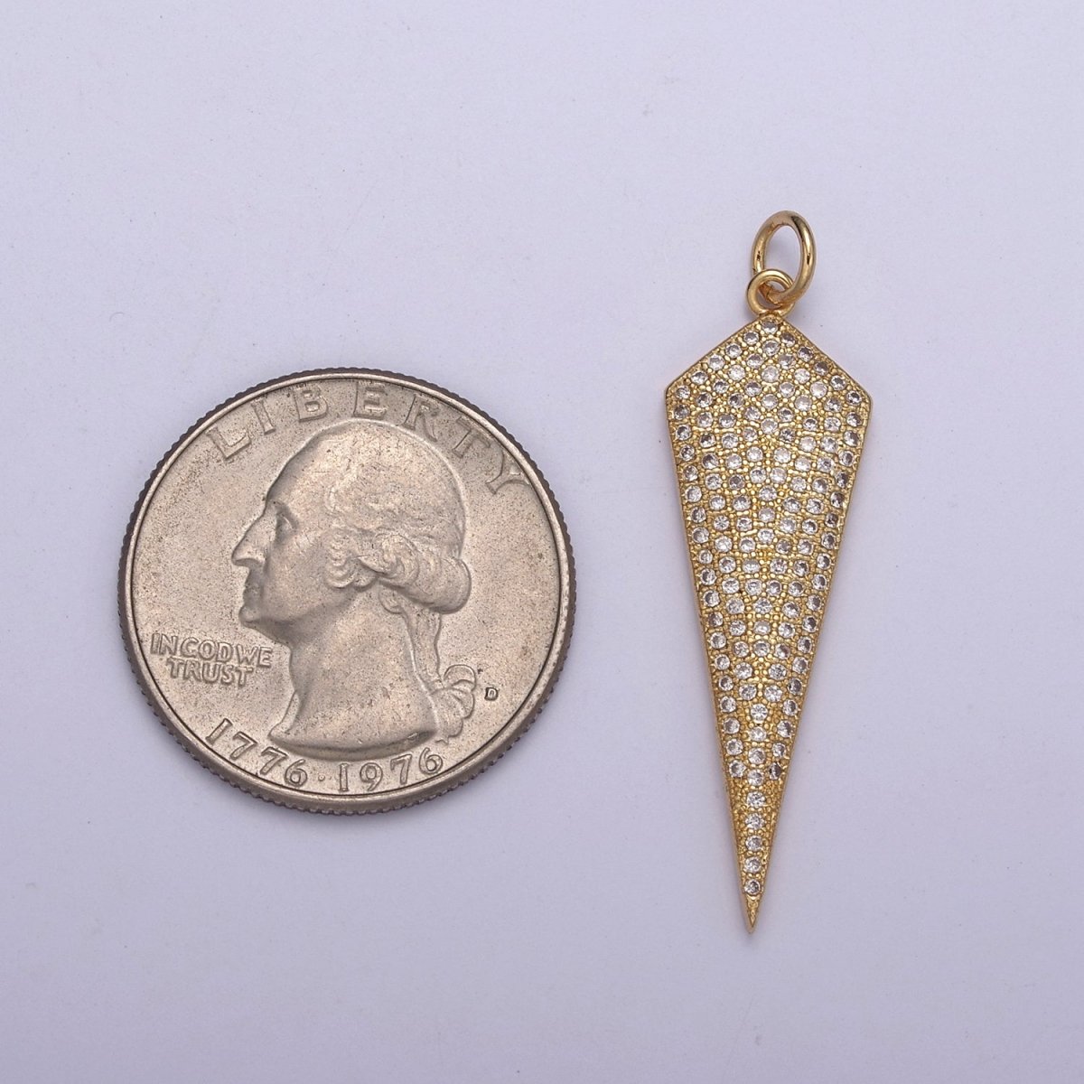 Triangle Pendant, Cubic Triangle Charm Gold Filled Triangle Arrowhead, Silver Arrowhead Charm, Triangle Charm N-325