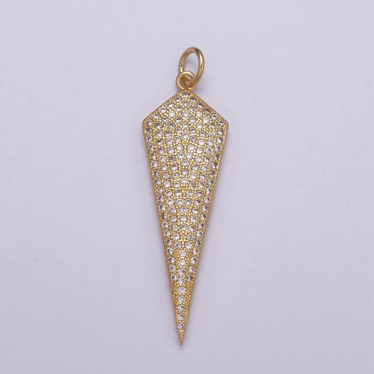 Triangle Pendant, Cubic Triangle Charm Gold Filled Triangle Arrowhead, Silver Arrowhead Charm, Triangle Charm N-325