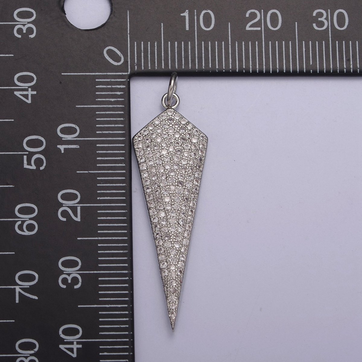 Triangle Pendant, Cubic Triangle Charm Gold Filled Triangle Arrowhead, Silver Arrowhead Charm, Triangle Charm N-325