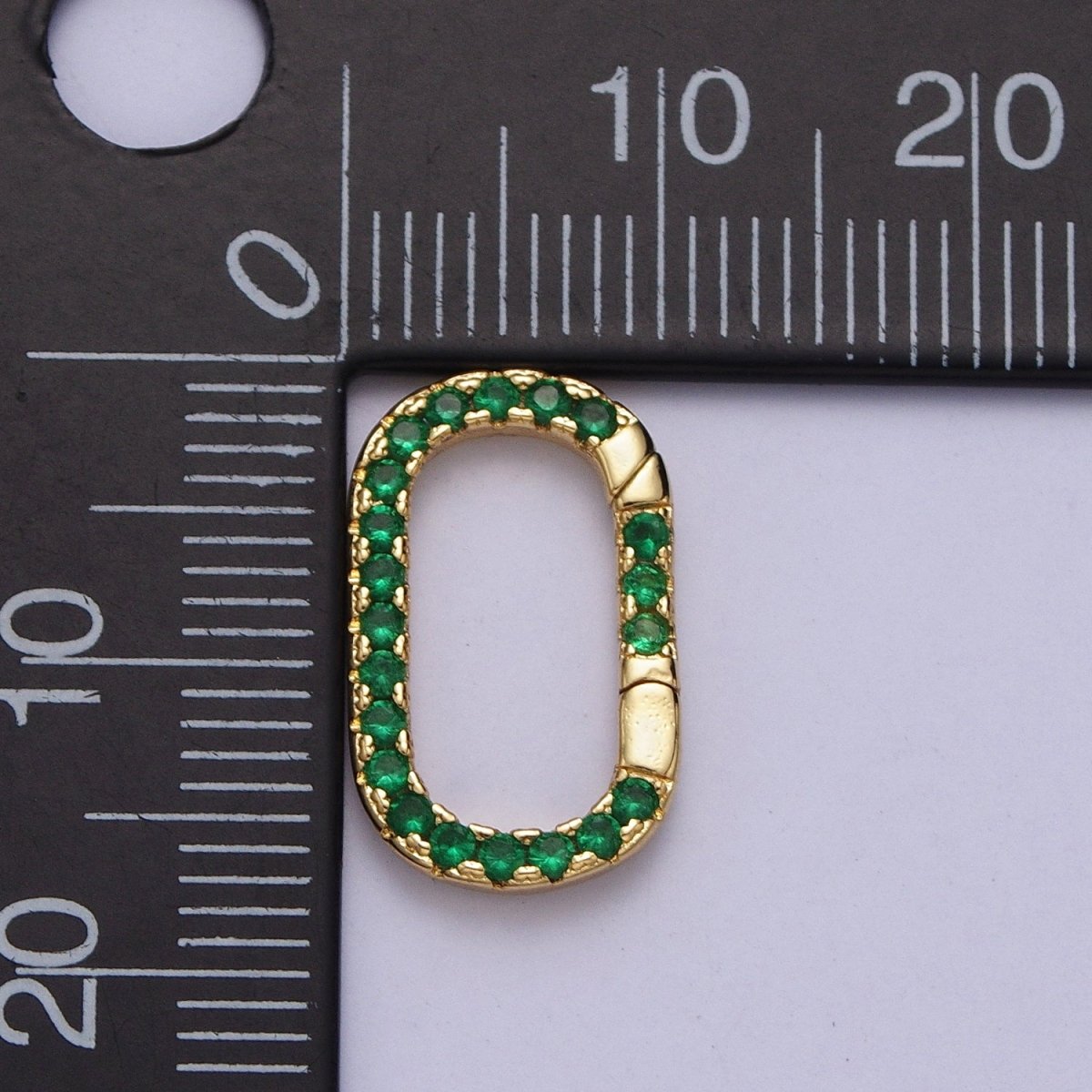 Turquoise, Green CZ Micro Paved 17mm Oblong Spring Gate Supply PULL Gate Ring Clasp | Z-039 Z-040