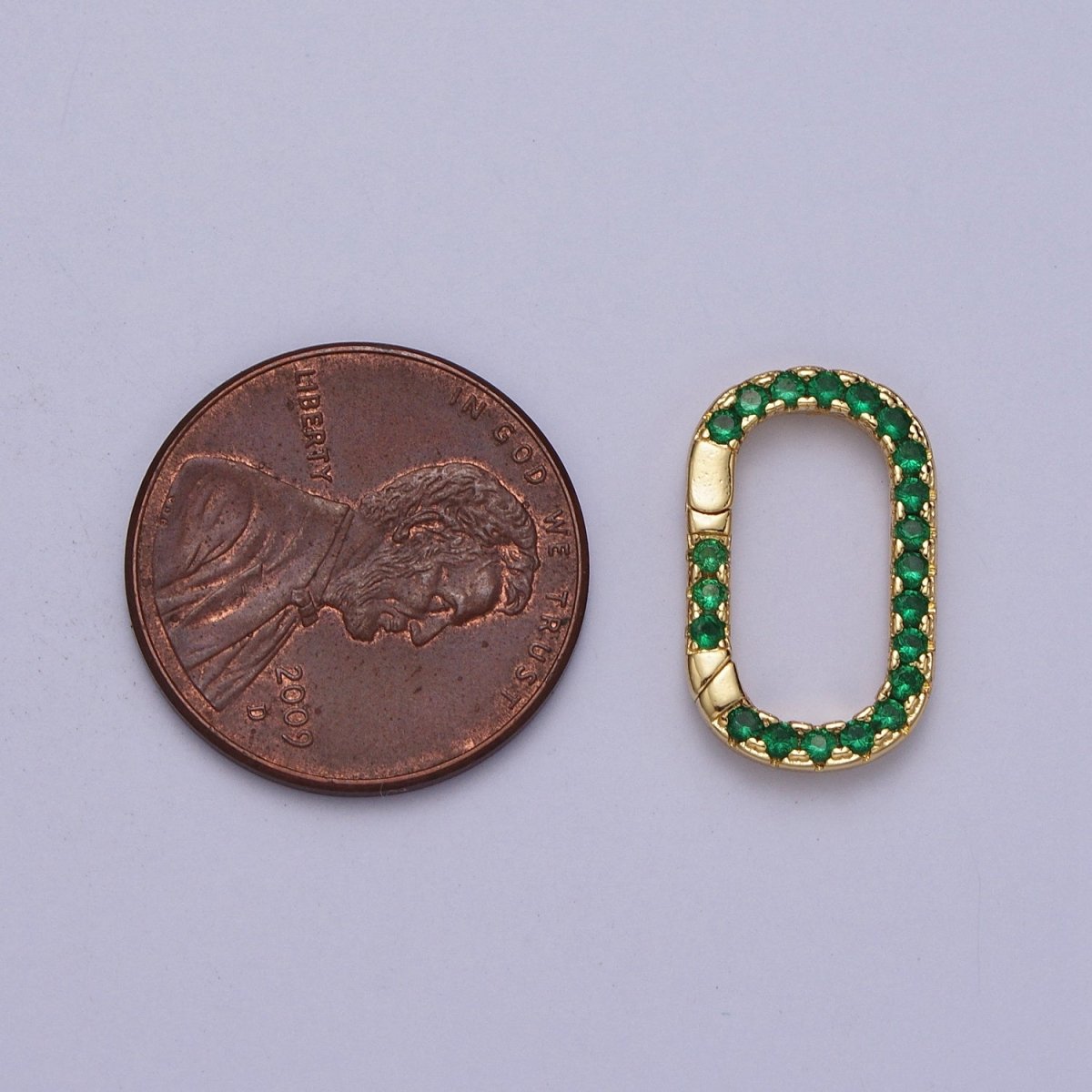 Turquoise, Green CZ Micro Paved 17mm Oblong Spring Gate Supply PULL Gate Ring Clasp | Z-039 Z-040