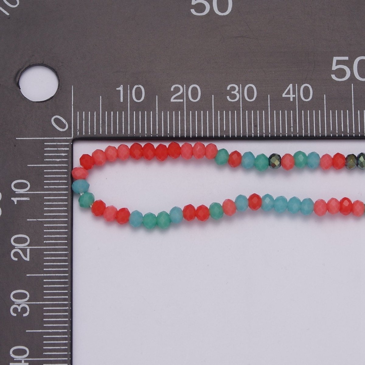 Turquoise Red Gold Beaded Necklace, Blue Seed Bead Necklace, Minimalist Choker, tiny beads, Blue Red Gold, Small Beads Choker, Beaded Necklace | WA-454 Clearance Pricing