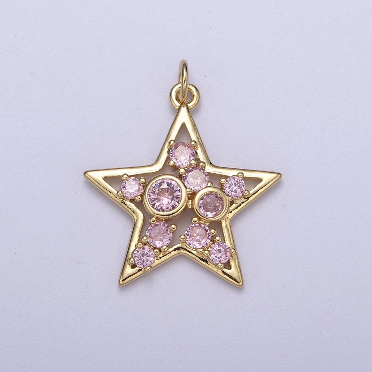 Twinkle Little Star Green Pink Cz Star Celestial Jewelry Inspired Pendant N-302 N-303