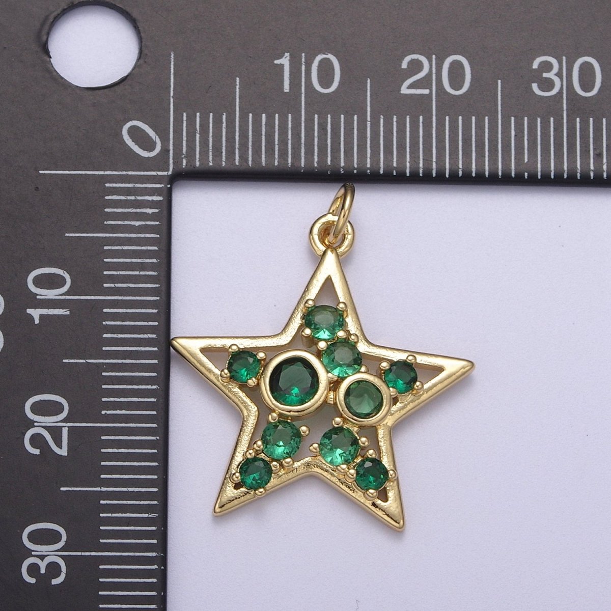 Twinkle Little Star Green Pink Cz Star Celestial Jewelry Inspired Pendant N-302 N-303
