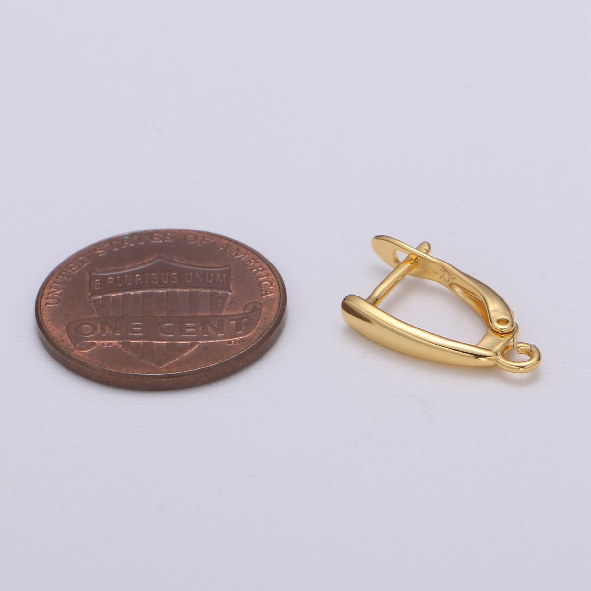 U Shaped Huggie Earring 24K Gold Filled Simple Hoops with open link for Jewelry Making Supply L-228 - DLUXCA