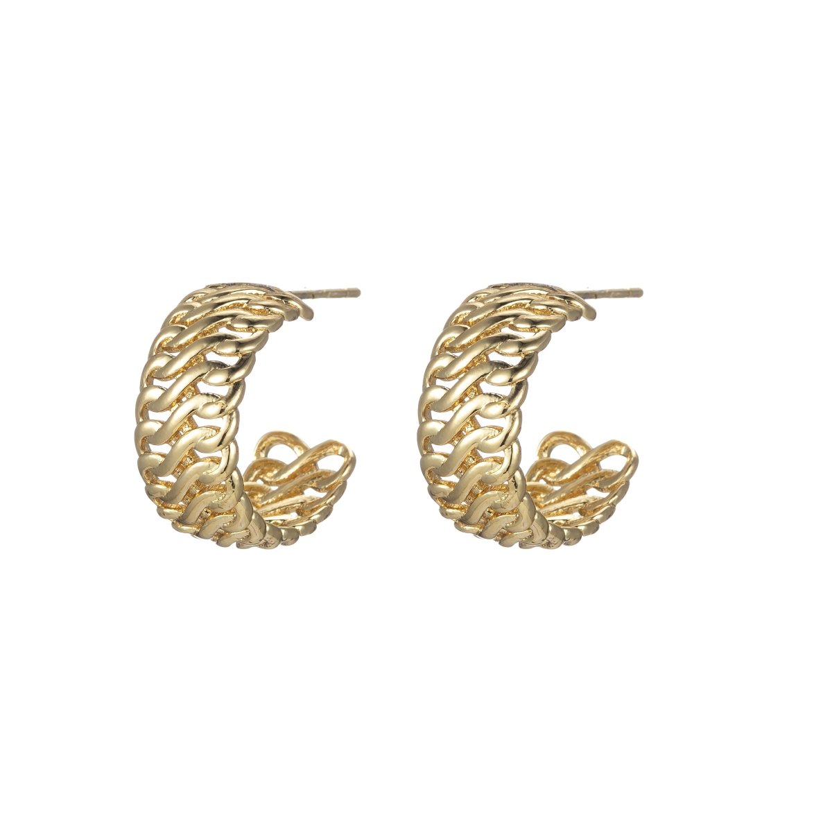 Unique Bold Hoop Earring 16mm Woven Hoops P-150 - DLUXCA