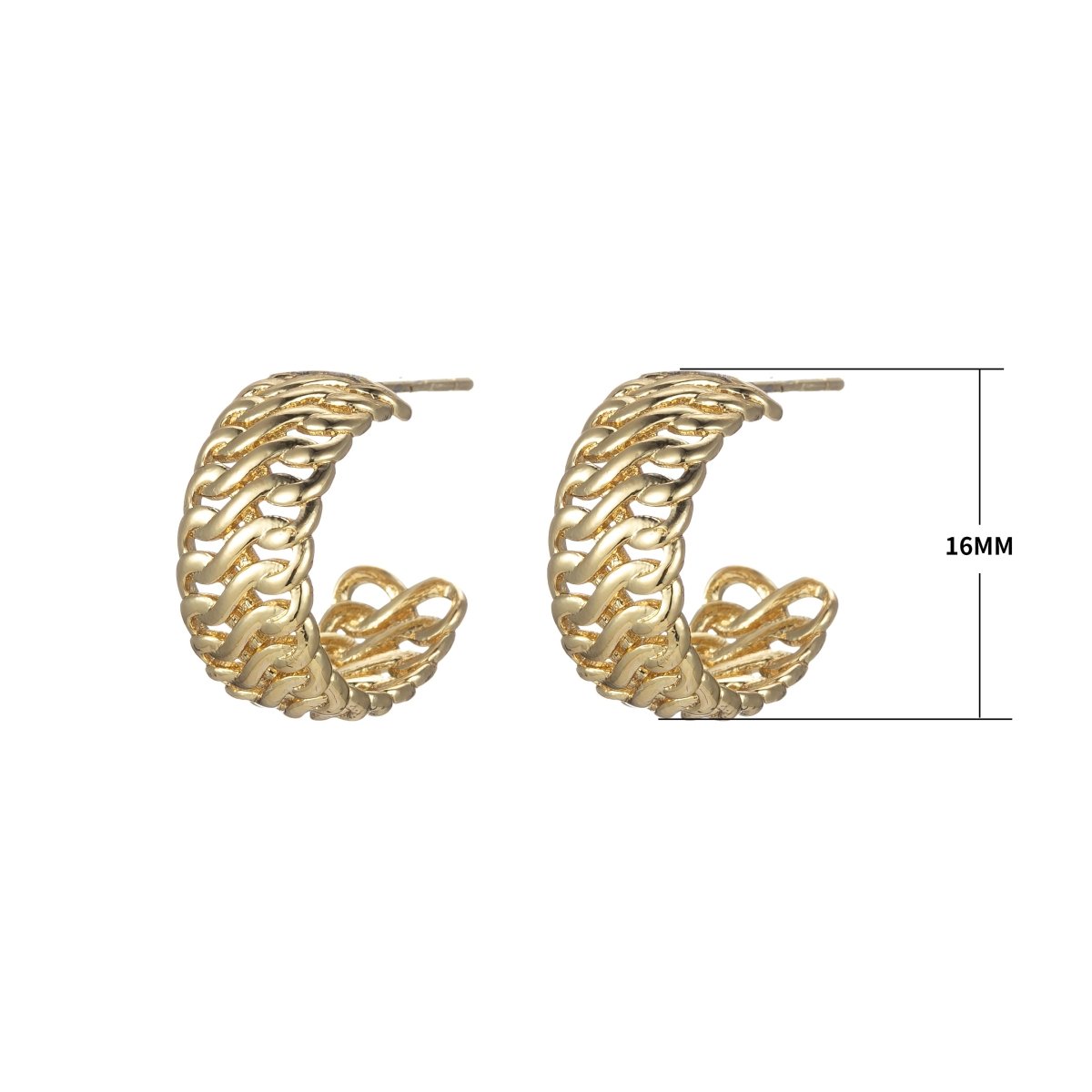 Unique Bold Hoop Earring 16mm Woven Hoops P-150 - DLUXCA