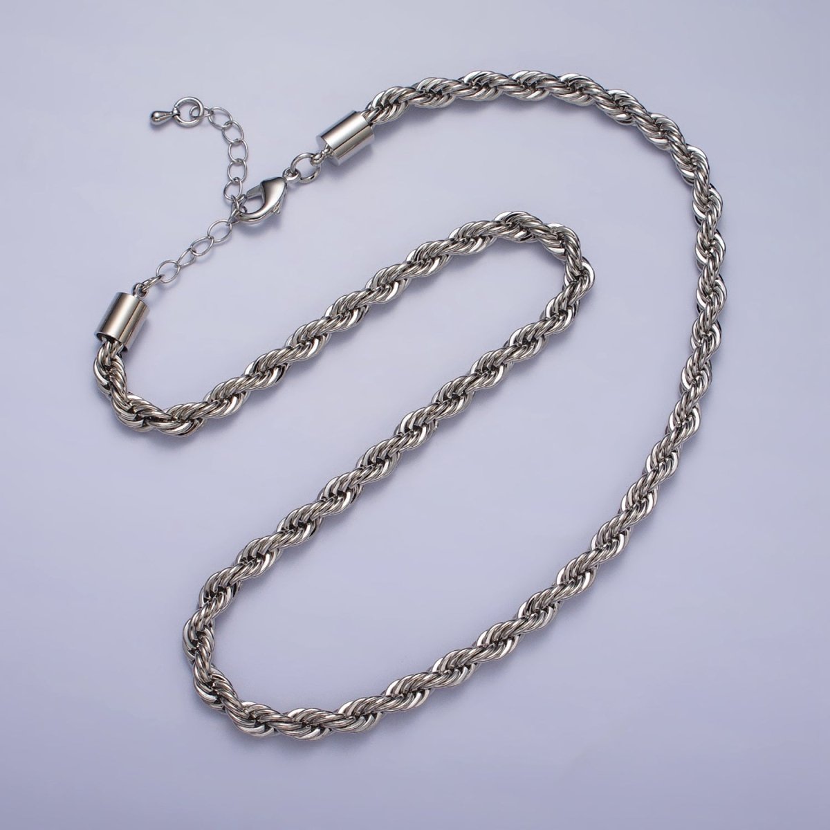 Unisex Bold Gold Rope necklace, Thick Chunky chain necklace 5.5mm Twist Necklace 17", 19.5 inch + 2 inch extender | WA-1528 WA-1529 WA-1530 Clearance Pricing