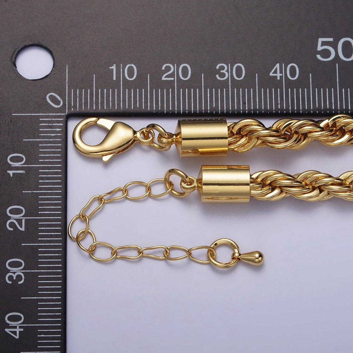Unisex Bold Gold Rope necklace, Thick Chunky chain necklace 5.5mm Twist Necklace 17", 19.5 inch + 2 inch extender | WA-1528 WA-1529 WA-1530 Clearance Pricing