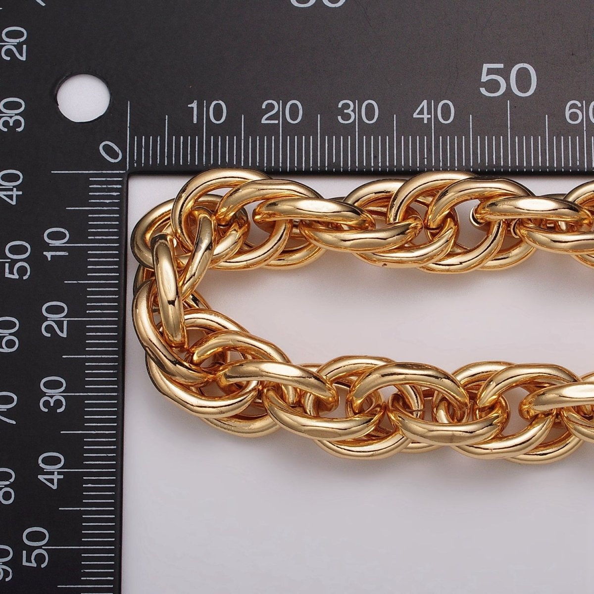 Unsoldered Gold Espiga Spiga Wheat Chain 13mm, 17.5mm Width for Statement Jewelry Unfinished Chain by Yard in Gold & Silver Unsoldered | ROLL-1183 to ROLL-1186 Clearance Pricing